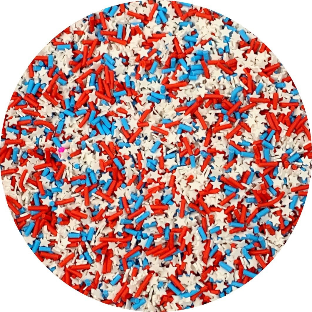 Freedom Star Sprinkles - Fimo Slices - Dope Slimes LLC - Dope Slimes LLC