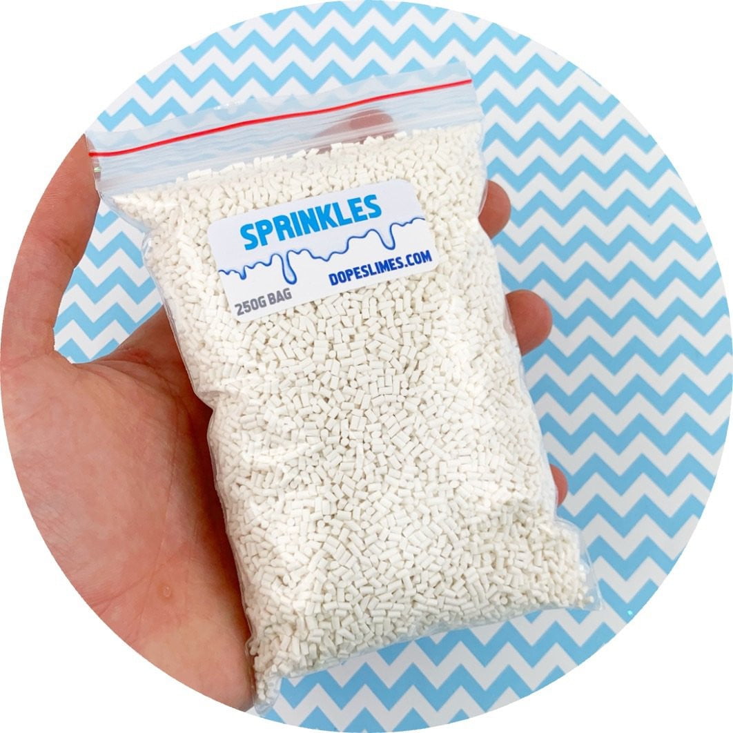 White Sprinkles - Shop Slime Supplies - Dope Slimes