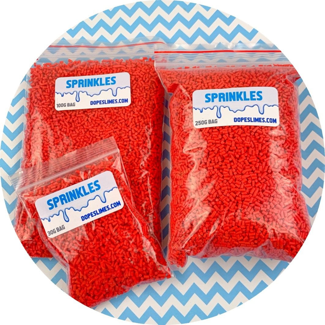 Red Sprinkles - Shop Slime Supplies - Dope Slimes